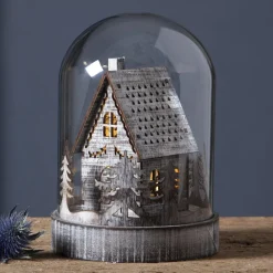 STAR TRADING LED dekorationslys Kupol hus, brun