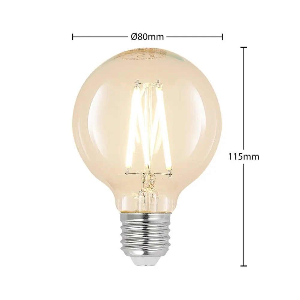 Arcchio Dæmpbar Led-Pære|Filament Pære>LED E27 8 W G80 2.700 K filament dæmpes klar 3 stk