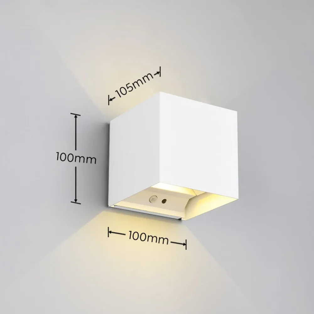 Reality Leuchten Væglampe Med Sensor>LED genopladelig udendørs væglampe Talent, hvid, bredde 10 cm, sensor