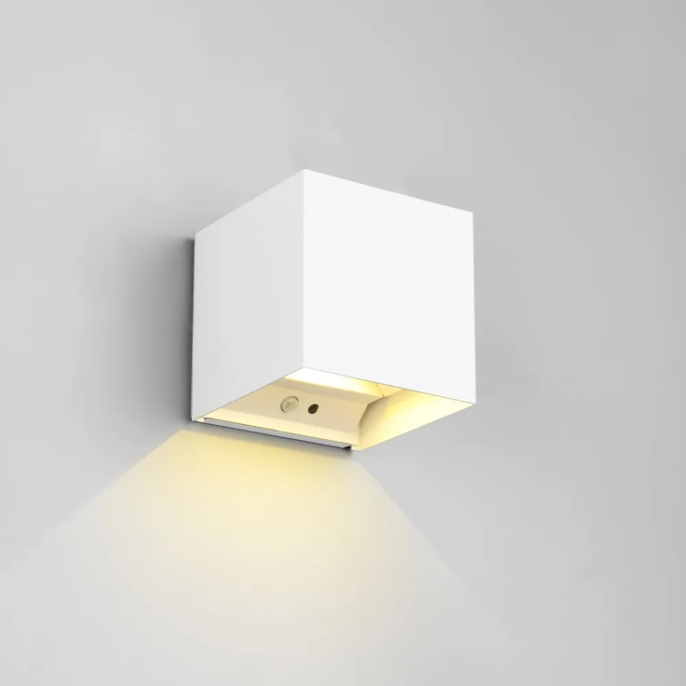 Reality Leuchten Væglampe Med Sensor>LED genopladelig udendørs væglampe Talent, hvid, bredde 10 cm, sensor
