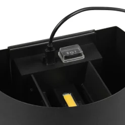 LED genopladelig udendørs væglampe Talent, sort, bredde 16 cm Sensor^Reality Leuchten