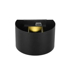 LED genopladelig udendørs væglampe Talent, sort, bredde 16 cm Sensor^Reality Leuchten