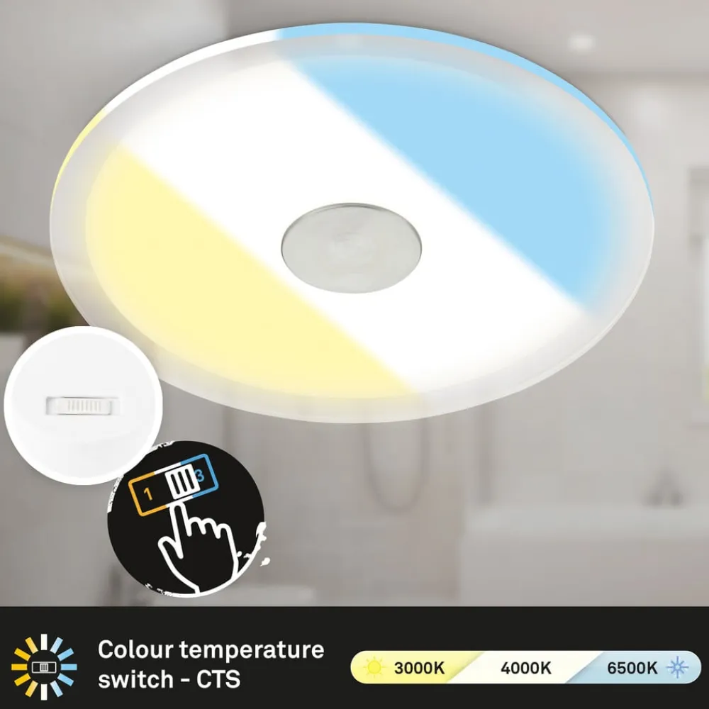 Briloner Loftlamper|Indbygningsspots>LED indbygget loftslampe 784 IP44 CCT Switch Ø 17cm