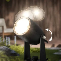 Briloner LED jordspyd 3928035 12 V 3x forlængelse sort Ø 4 cm