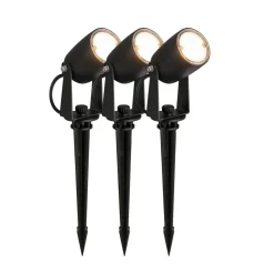 Briloner LED jordspydspot 3927035 12 V startsæt med 3, sort Ø 4 cm