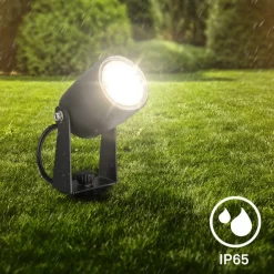 Briloner LED jordspydspot 3927035 12 V startsæt med 3, sort Ø 4 cm