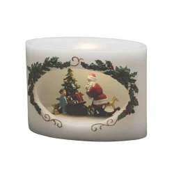 Konstsmide Christmas LED Julemand med barn, ægte vokslys