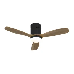 Schuller Valencia Loftventilatorer>LED loftventilator Siroco Mini, DC, støjsvag, sort/valnød