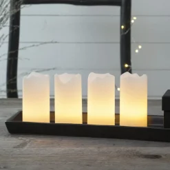 STAR TRADING LED lys Candle med fjernbetjening, 4'er sæt, hvid