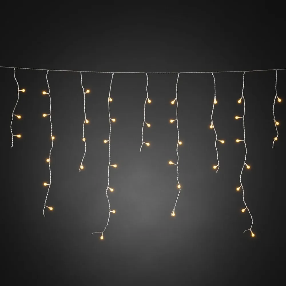 Konstsmide Christmas Julepynt|Lysnet, Lysforhæng>LED lysgardin ice rain amber transp. 5m