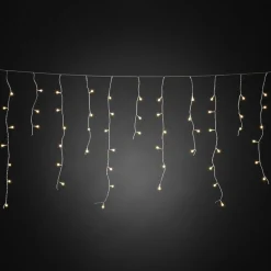 LED lysgardin isregn varm hvid transp. 10m^Konstsmide Christmas New