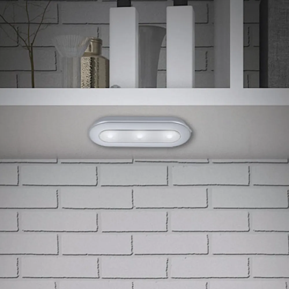 Briloner Underskabsbelysning>LED Push Light Row, batteridrift, 6.500 K, 15 cm