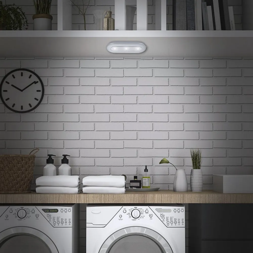 Briloner Underskabsbelysning>LED Push Light Row, batteridrift, 6.500 K, 15 cm