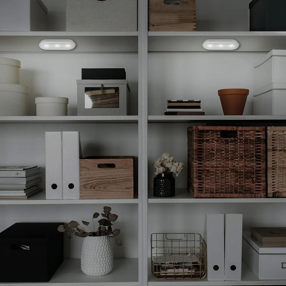 Briloner Underskabsbelysning>LED Push Light Row, batteridrift, 6.500 K, 15 cm