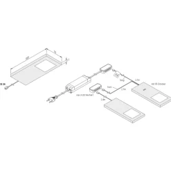 LED Slim-Pad F underskabslampe 3 stk. 4.000 K sort^Hera Outlet