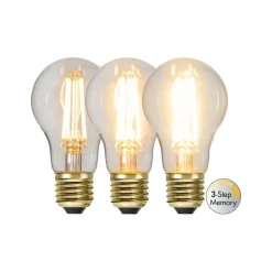 LED Soft Glow Memory, E27, 6,5 W, 2.100 K, dæmpbar, glødetråd^STAR TRADING Discount