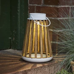 LED solar bordlampe Catania lavet af birketræ^STAR TRADING Best