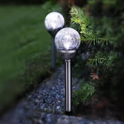 STAR TRADING LED solcellestave med kugler, sæt med 2 stk.