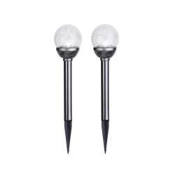 STAR TRADING LED solcellestave med kugler, sæt med 2 stk.
