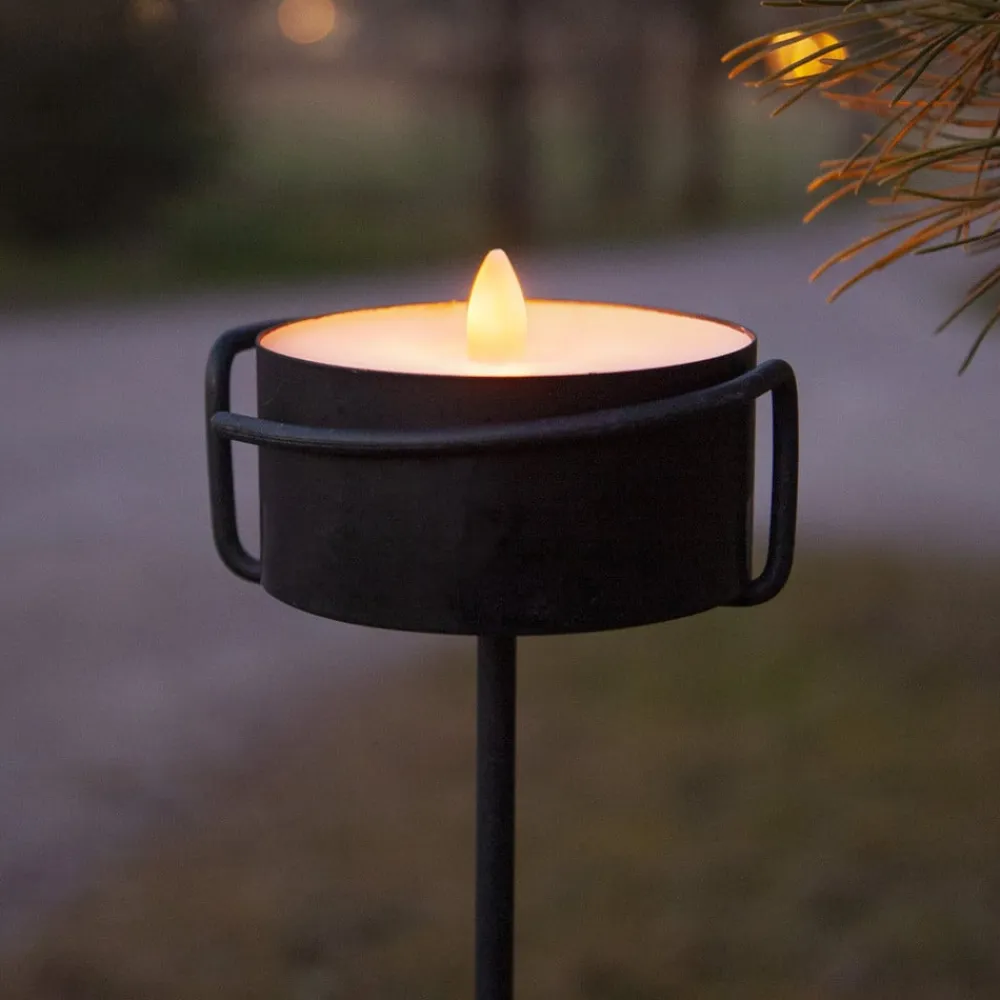STAR TRADING Dekorationsbelysning>LED stearinlys Torch Candle sort metal/voks batteridrevet