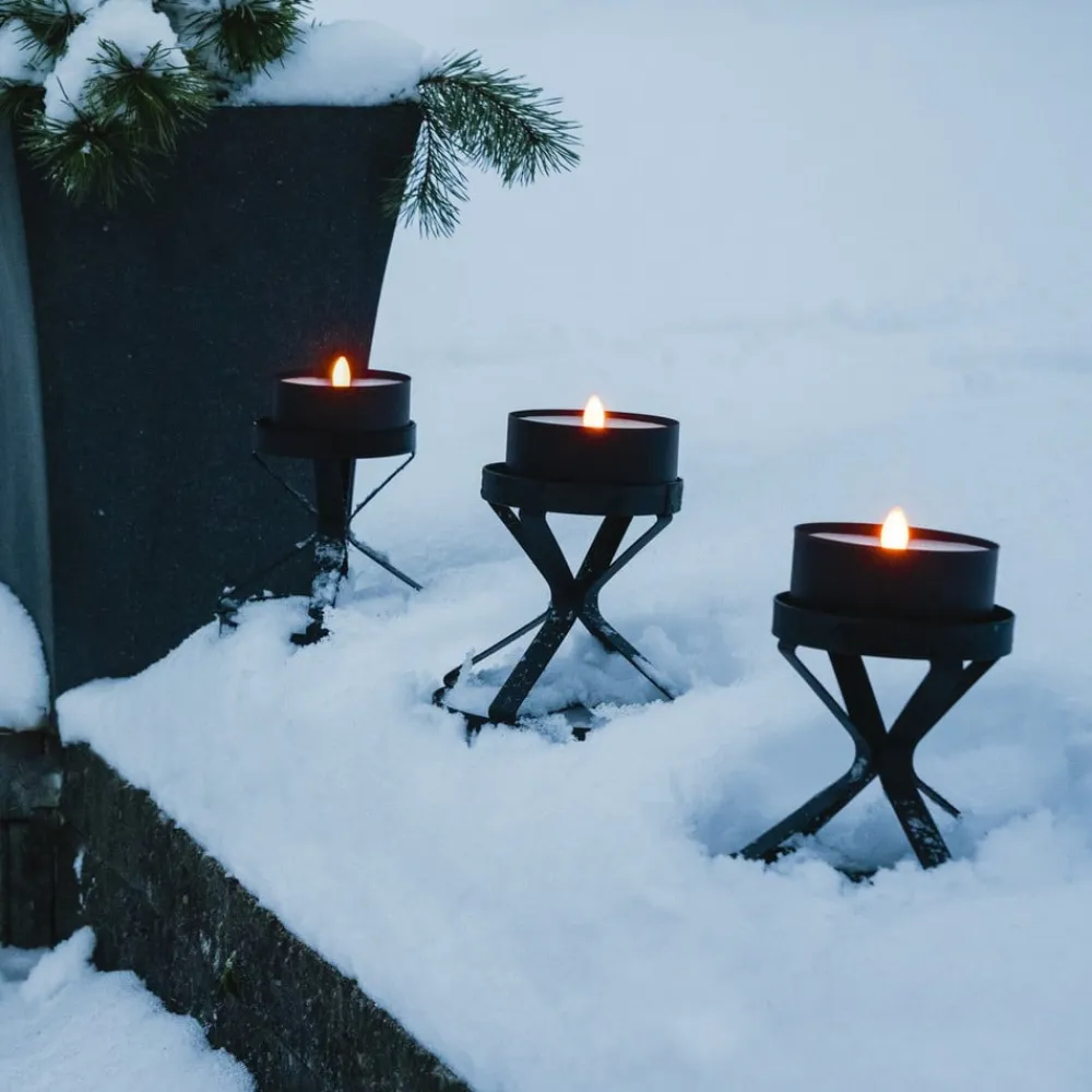 STAR TRADING Dekorationsbelysning>LED stearinlys Torch Candle sort metal/voks batteridrevet