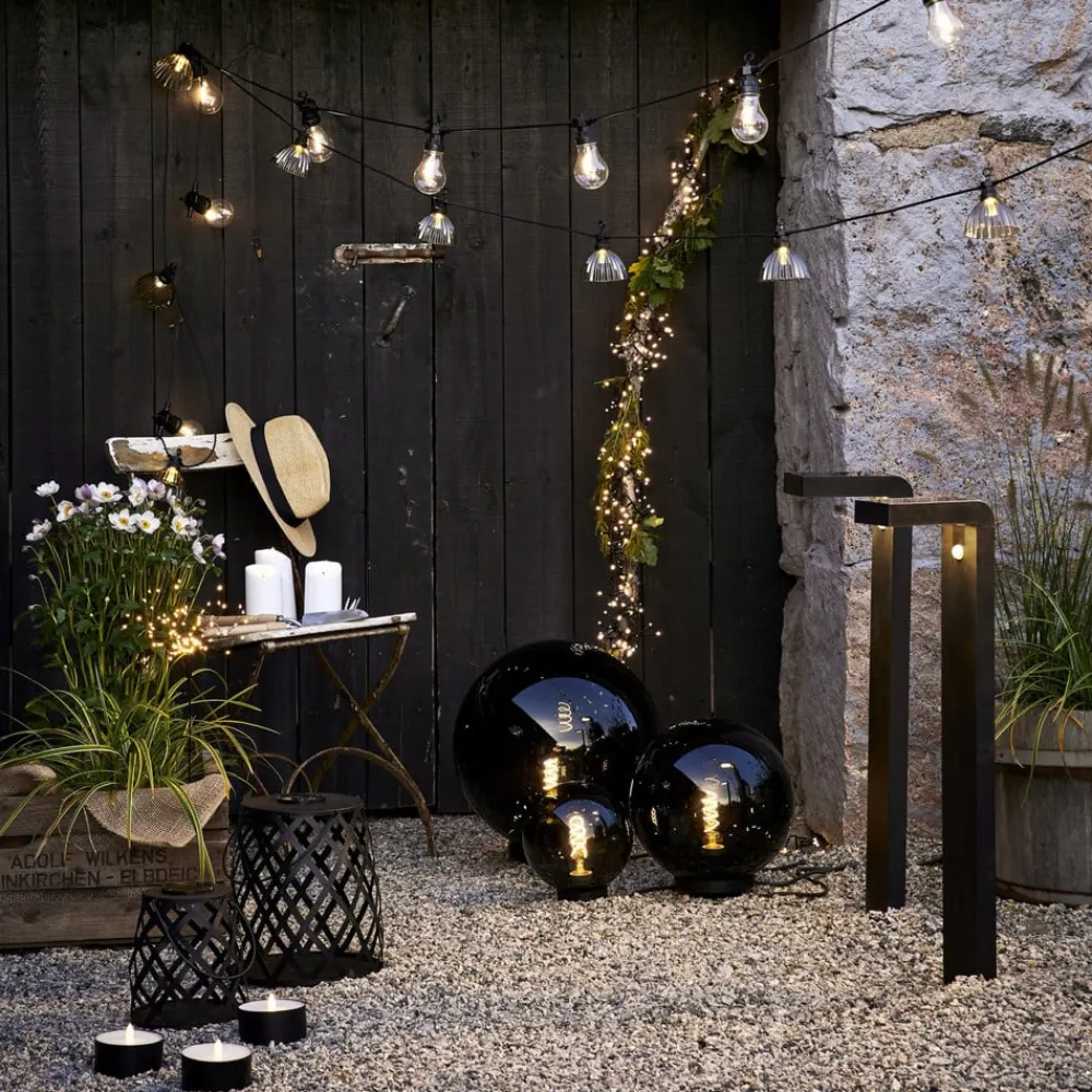 STAR TRADING Dekorationsbelysning>LED stearinlys Torch Candle sort metal/voks batteridrevet