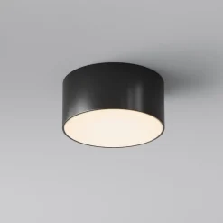 Maytoni LED udendørs loftlampe Zon, sort, Ø 12 cm, 3.000 K metal