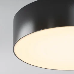 Maytoni LED udendørs loftlampe Zon, sort, Ø 22 cm, 3.000 K metal