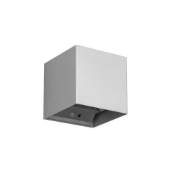 LED udendørs væglampe Talent, titanium-farvet, bredde 10 cm, sensor^Reality Leuchten New