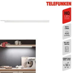 Telefunken LED underskabslampe Hephaistos, hvid, længde 57 cm