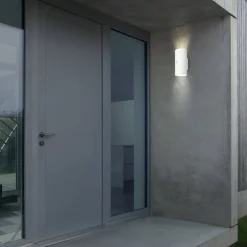 LED-akkudrevet udendørs væglampe, hvid, sensor, op/ned^Briloner New