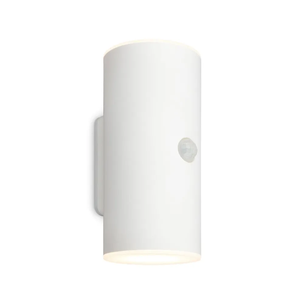 LED-akkudrevet udendørs væglampe, hvid, sensor, op/ned^Briloner New