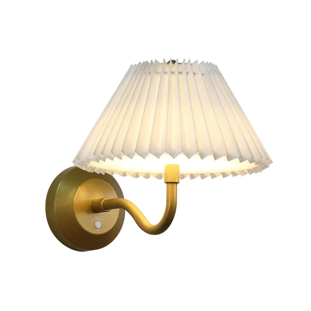 Searchlight Væglamper>LED-akku-væglampe DANISH, udhæng 25 cm guldfarvet metal