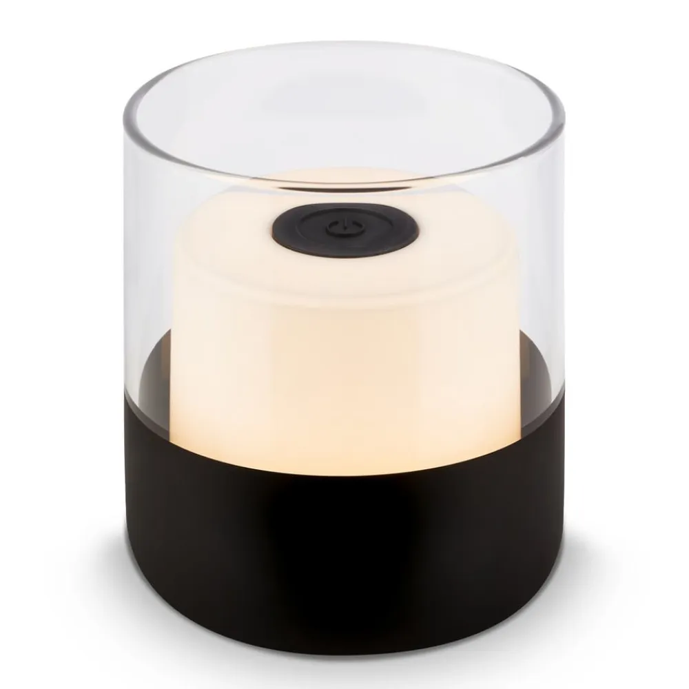 Briloner Dekorationsbelysning|Terrassebelysning>LED-batteri-bordlampe 7438 IP44 dæmper, sort