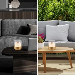 LED-batteri-bordlampe 7483 IP44 lysdæmper, guld^Briloner Best