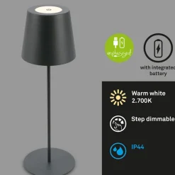 LED-bordlampe 7508015, antracit 2.700 K IP44 Touchdim^Briloner Clearance