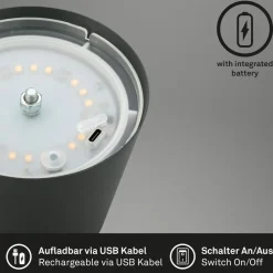 LED-bordlampe 7508015, antracit 2.700 K IP44 Touchdim^Briloner Clearance