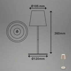 LED-bordlampe 7508011, beige, 2.700 K IP44 touchdæmper^Briloner Sale