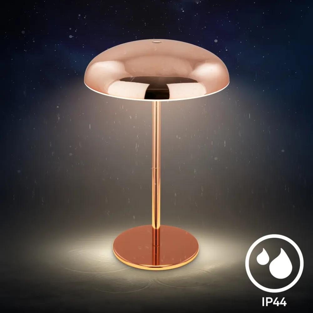 Briloner LED-bordlampe Brilo unplugged Caxa, kobberfarvet