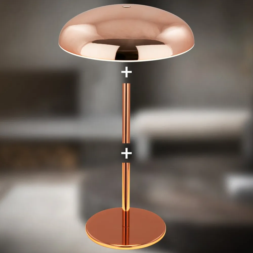 Briloner LED-bordlampe Brilo unplugged Caxa, kobberfarvet