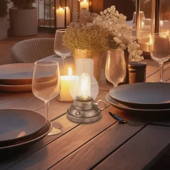 Briloner LED-bordlampe Brilo unplugged Kanea bronzefarvet 18 cm