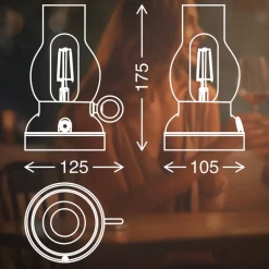 Briloner LED-bordlampe Brilo unplugged Kanea bronzefarvet 18 cm