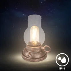 Briloner LED-bordlampe Brilo unplugged Kanea bronzefarvet 18 cm