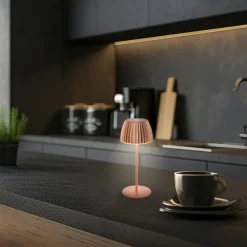 LED-bordlampe Brilo unplugged Riffle, 20 cm, kobber^Briloner