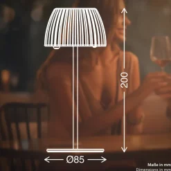 LED-bordlampe Brilo unplugged Riffle, 20 cm, kobber^Briloner