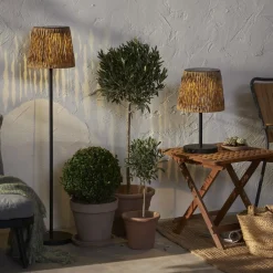 LED-bordlampe Cesta 48 cm brun/sort plast/metal^STAR TRADING Discount