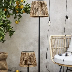 LED-bordlampe Cesta 48 cm brun/sort plast/metal^STAR TRADING Discount