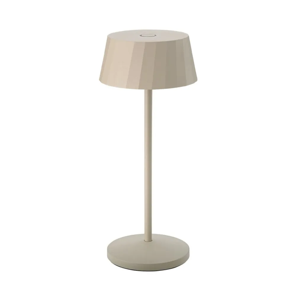 Sigor Dekorationsbelysning|Terrassebelysning>LED-bordlampe Facetta, beige, 22 cm, metal, CCT IP44