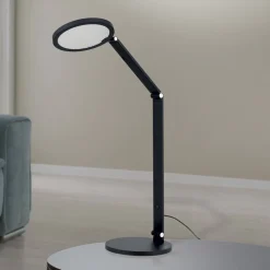 ORION LED-bordlampe Fati, sort, højde 60 cm, aluminium, dæmper