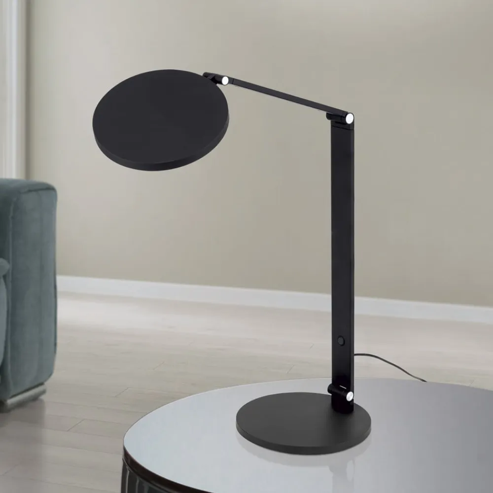 ORION LED-bordlampe Fati, sort, højde 60 cm, aluminium, dæmper